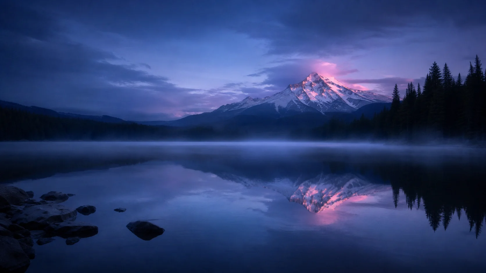 Larger alpine landscape photograph after restrained AI upscaling