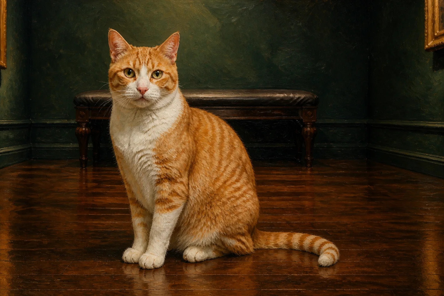 Pet photograph transformed into a classic oil portrait