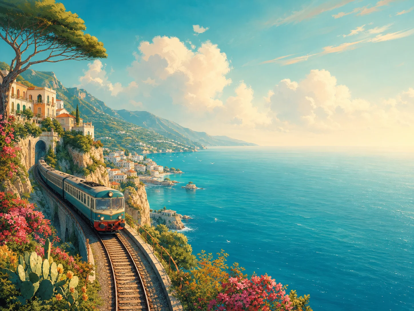Serene coastal cove wallpaper composed for a tablet landscape screen