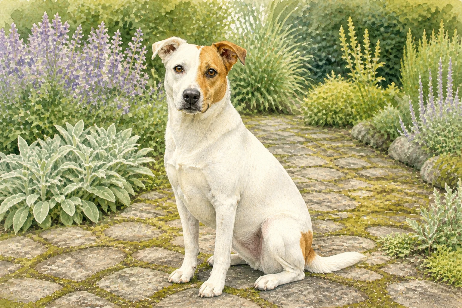 Pet photograph transformed into watercolor-style artwork