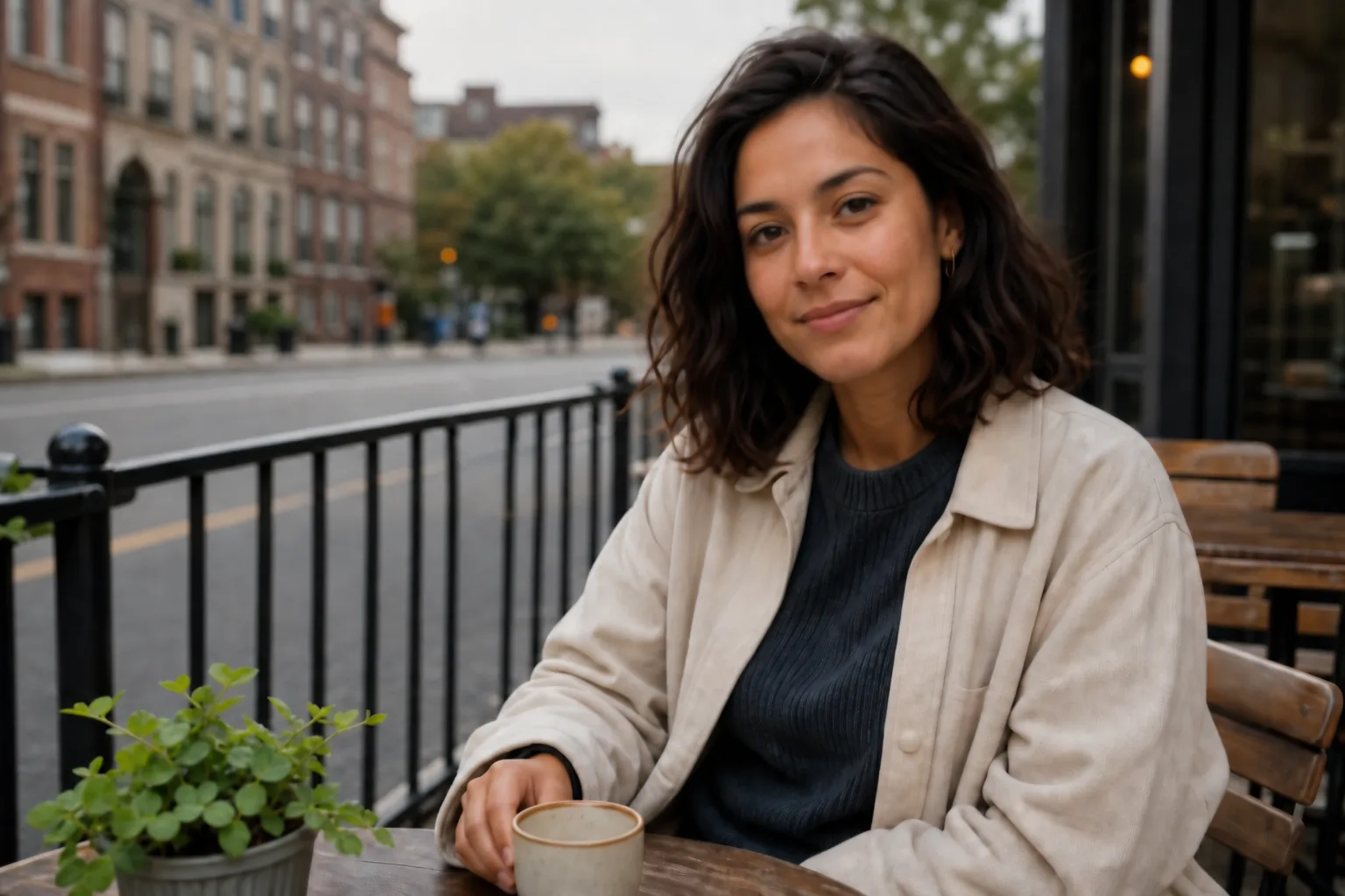 Soft-focus portrait before a clarity-focused image edit