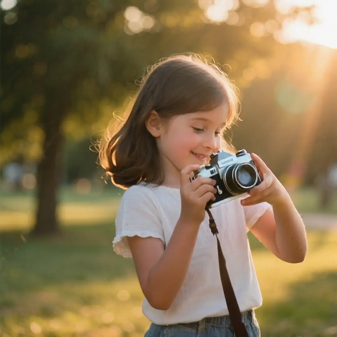 Portrait video frame with a sample watermark in the lower-right corner.